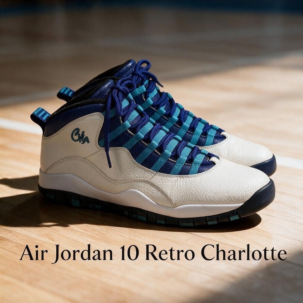 Jordan 10 Retro City Pack Charlotte White Concord Blue 310805-107 Mens 9